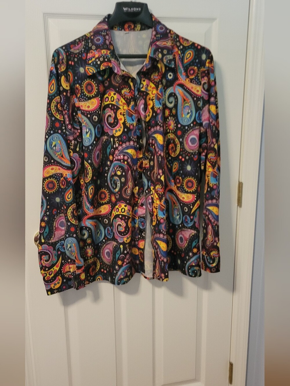 Mens Paisley Button-Down  Multicolor Shirt